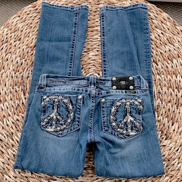 Miss Me Peace Sign #JP5356B Boot Jean - Picture 4 of 15